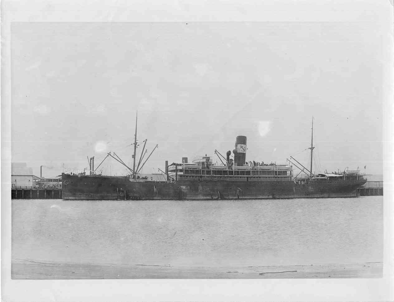 Passenger Vessel "Waratah", built in 1908 by Barclay, Curle & Co - Glasgow.  Owned by Blue Anchor line and operated the route between the UK and Australia via the Cape of Good Hope.  She took her maiden voyage on 6 November 1908 and on 27 july 1910 she di