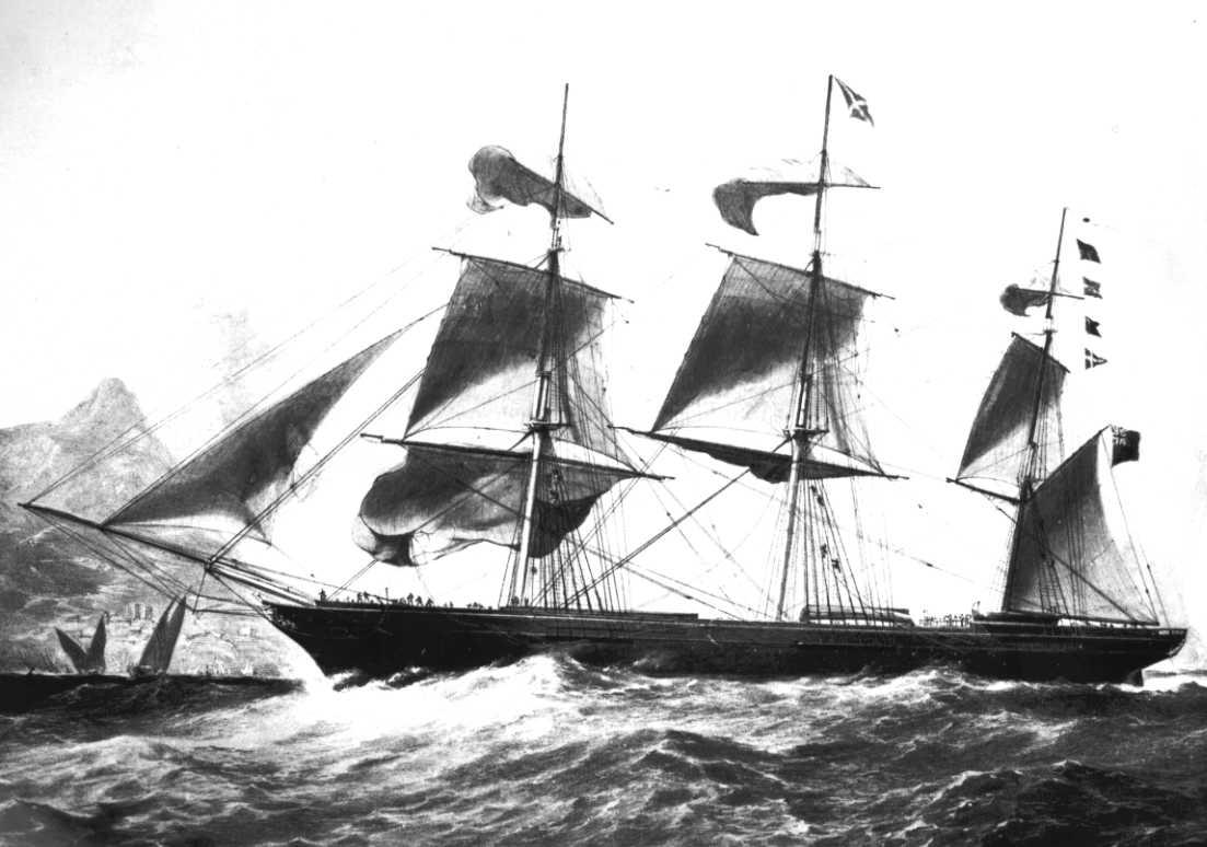 Wooden Clipper Ship "Orient", built in 1853 .