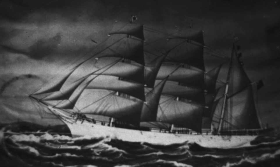 Iron Barque "True Blue", built in 1869 by Oswald & Co - Sunderland, owned b W.R. Cave & Co.  Sold in mid 1870's to M. Backelin of Sweden and renamed "Mathias".  She was purchased by W.R. Cave & Co , Pt. Adelaide, in 1884 and reverted to her original name.