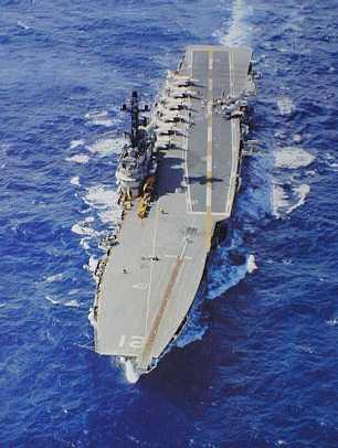 The modified majestic class aircraft carrier, flagship of the Royal Australian Navy from 1956 to 1982.