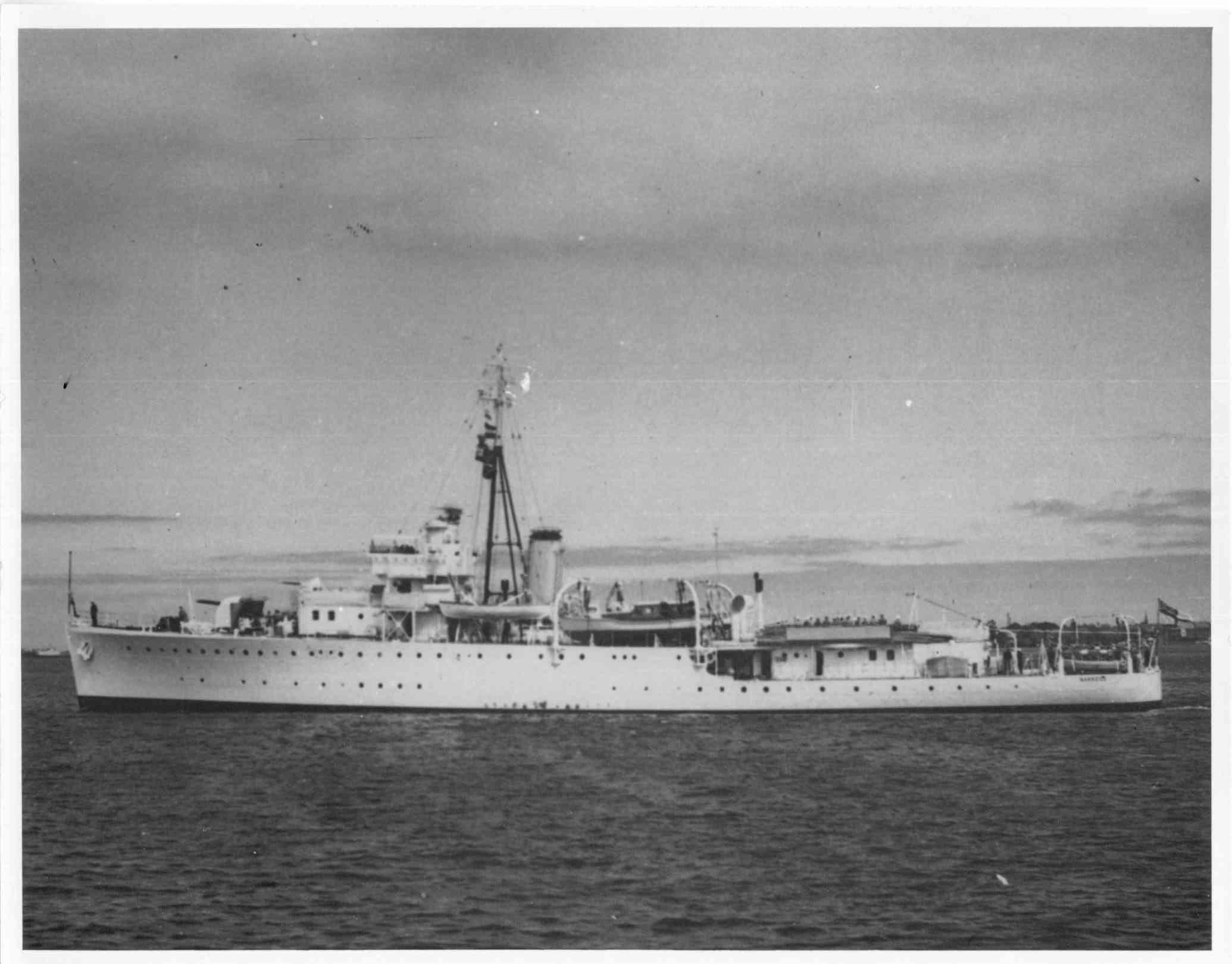 H.M.A.S. "Warrego",one of four grimsby class sloops, built at Cockatoo Island, Sydney in 1940.  She served in New Guinea in 1942, the Phillipppines in 1944, and was at the Lingayen Gulf and Balikpapan Landings.  Post war warrego became a training and surv