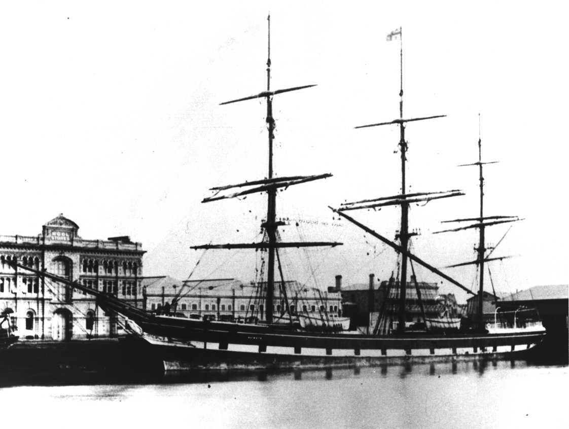 1877 barque berthed in the New Dock, Port Adelaide.