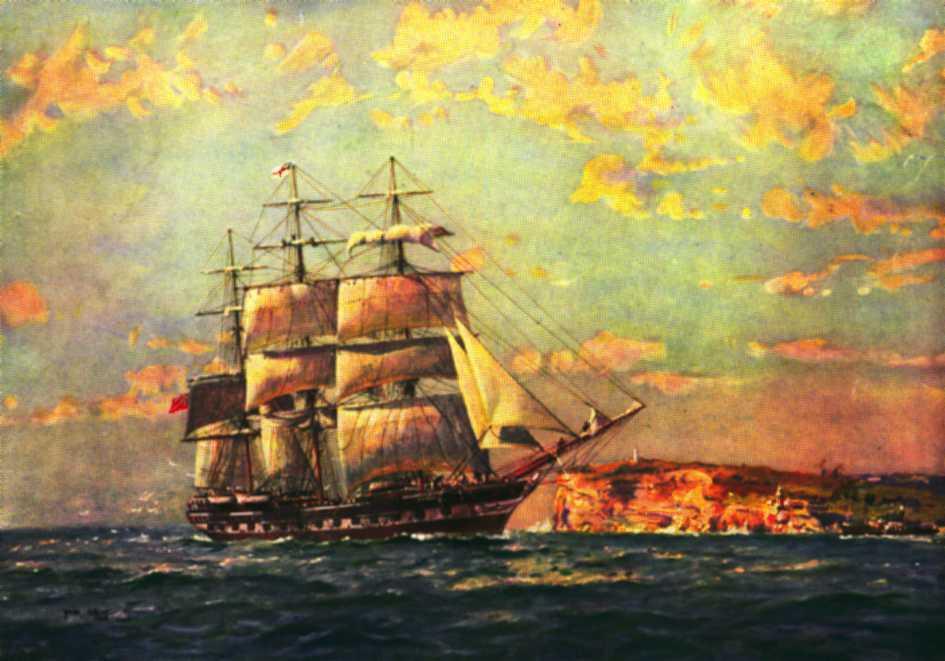 Barque entering Port Jackson, 1883.
