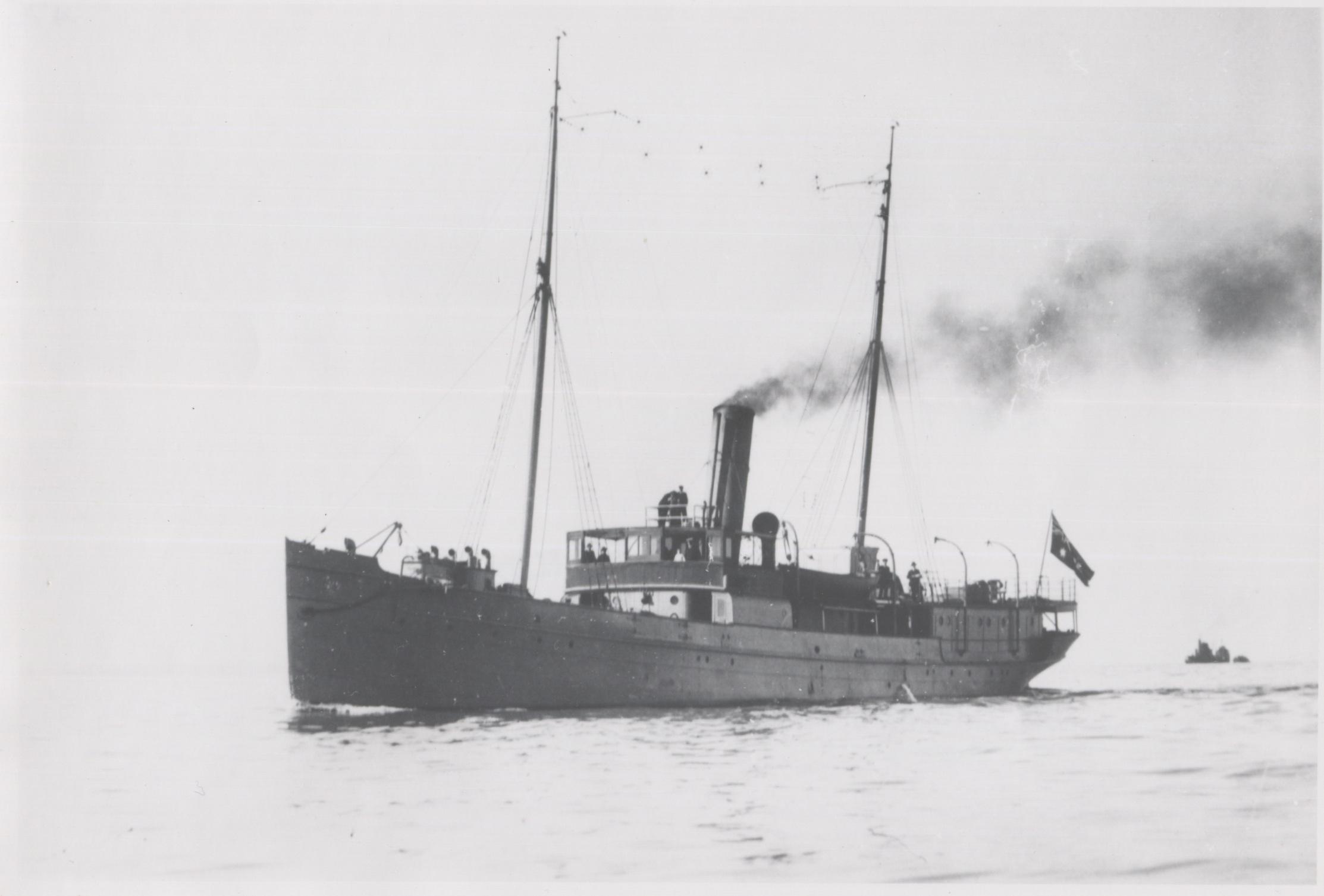 Lighthouse Tender, "Lady Loch", ex Gunboat.  Built in 1886 by Campbell, Sloss & McCann in Footscray, Melbourne for  the Victorian Dept. Of Public Works.  Iron Steamship of 531 tons.  Built for use as a lighthouse tender and serviced lighthouses around the