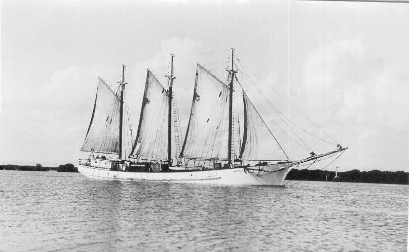 Ketch under sail