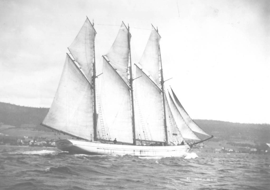 Ronald Parsons' book "Ketches of South Australia" describes "Rooganah" as a Schooner built in 1909 by John Wilson in Port Cygnet, Tasmania.  Official number 124540.  In the 1920's the vessel was acquired from owners H Jones & Co of Hobart by G Loveder of 