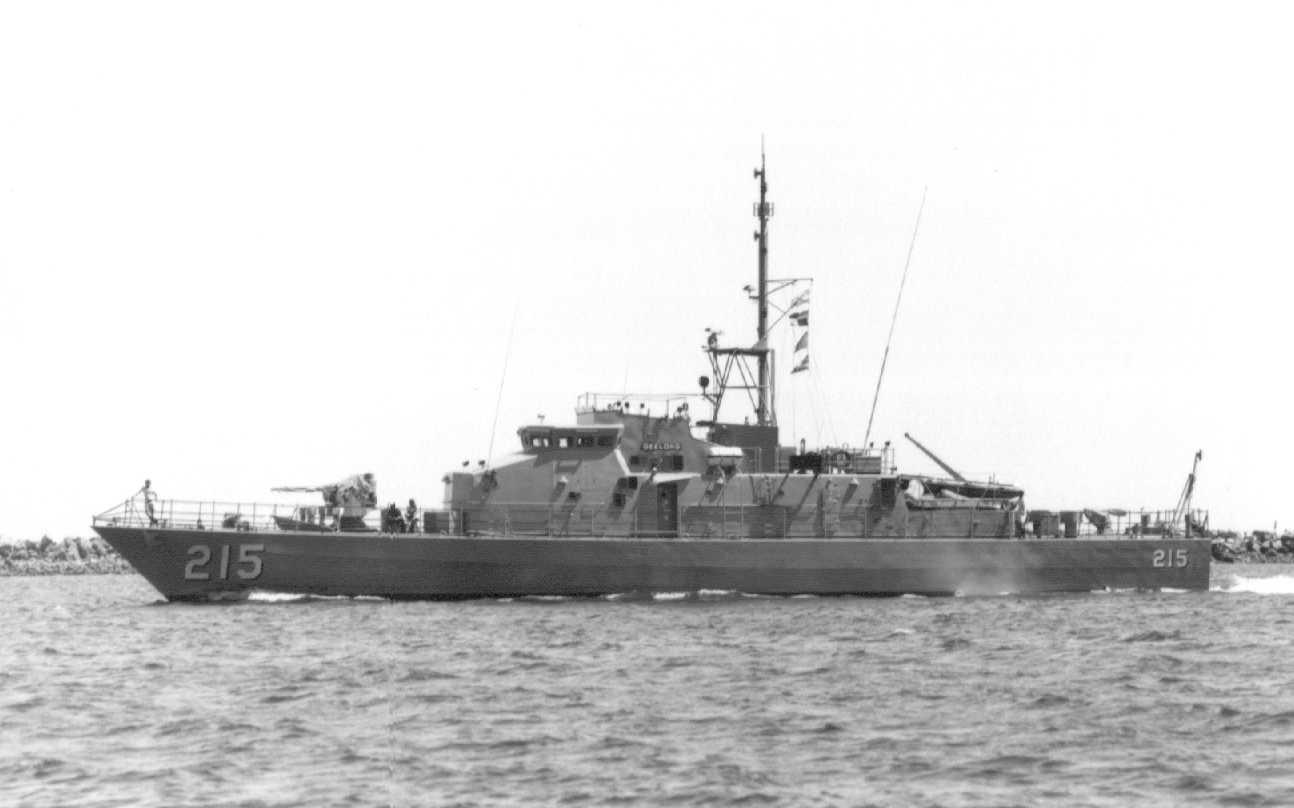 Naval vessel entering port