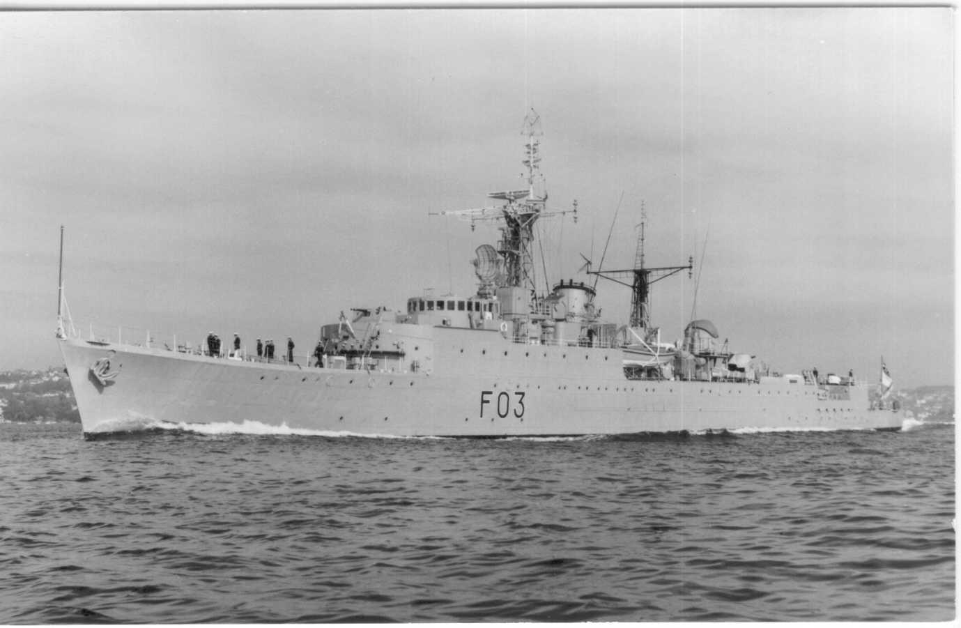 Naval vessel under way
