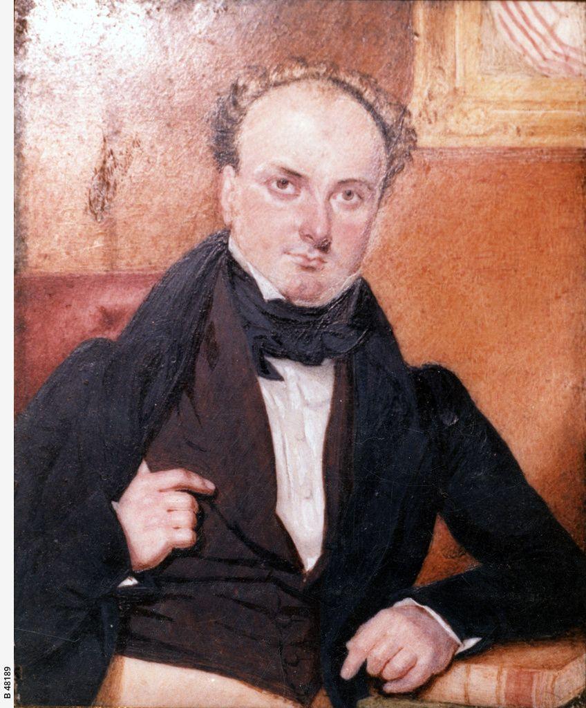 Image: painted portrait of man in nineteenth century dress