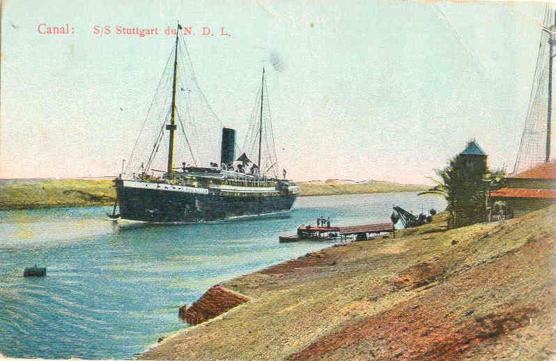 Travelling down a canal.