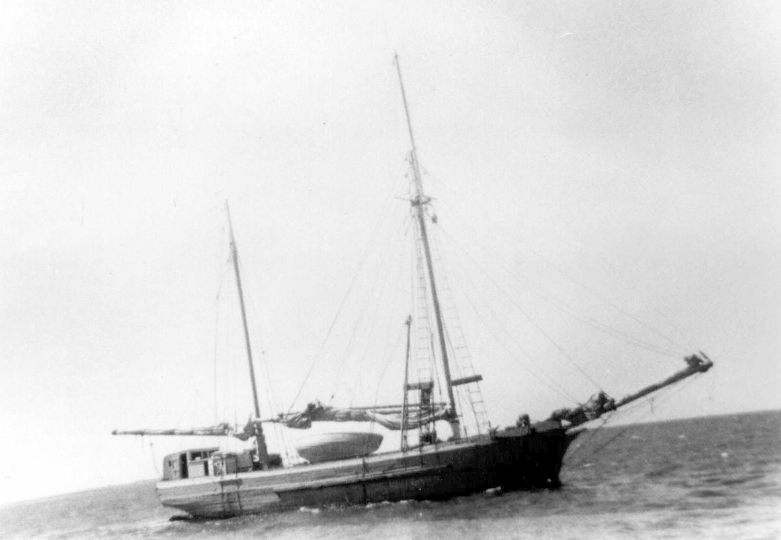 1870 Ketch at sea.