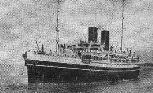 1905 passenger vessel under tow