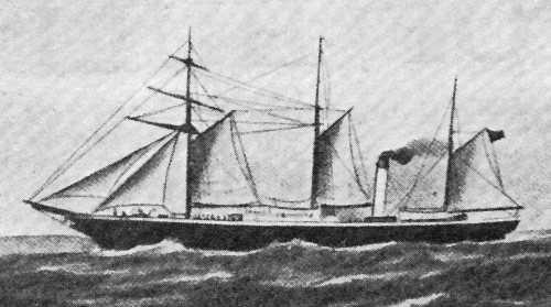 1854 passenger/cargo vessel at sea