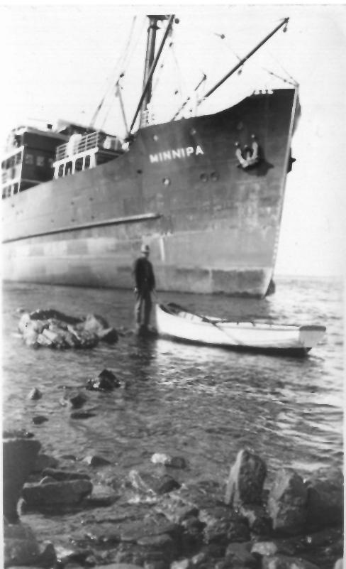 This image shows vessel ashore on Boston Island.