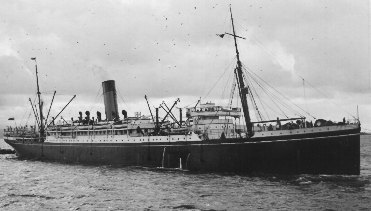 Passenger Vessel "T.S.S. Themistocles".  Built in 1911 by Harland & Wolff Ltd - Belfast, for G. Thompson & Co.  Vessel was broken up in 1947.
Official number:  129349
Port Of registry:  Aberdeen
Tonnage:  11231 gross
Dimensions:  length 501', breadth 