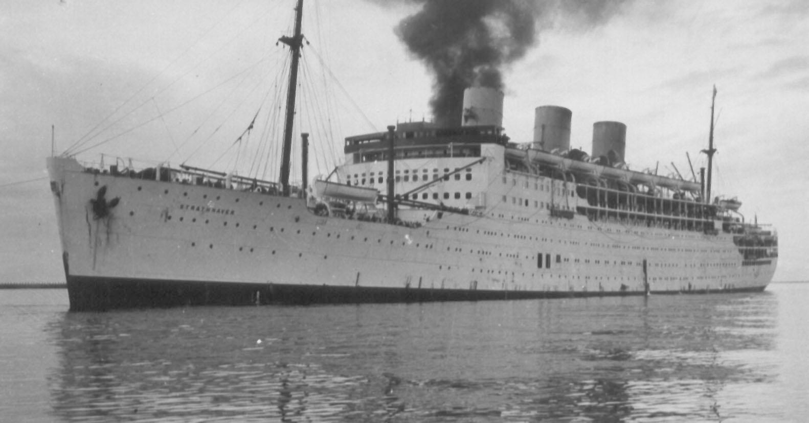Passenger vessel "Strathnaver", built by Vickers-Armstrong Ltd, Barrow-In-Furness, England.  Launched on 5 February 1931 by Lady Bailey and completed in September 1931.
Inaugural Voyage:  2 October 1931 (London - Sydney)
Base Port:  London
Gross Tonnag