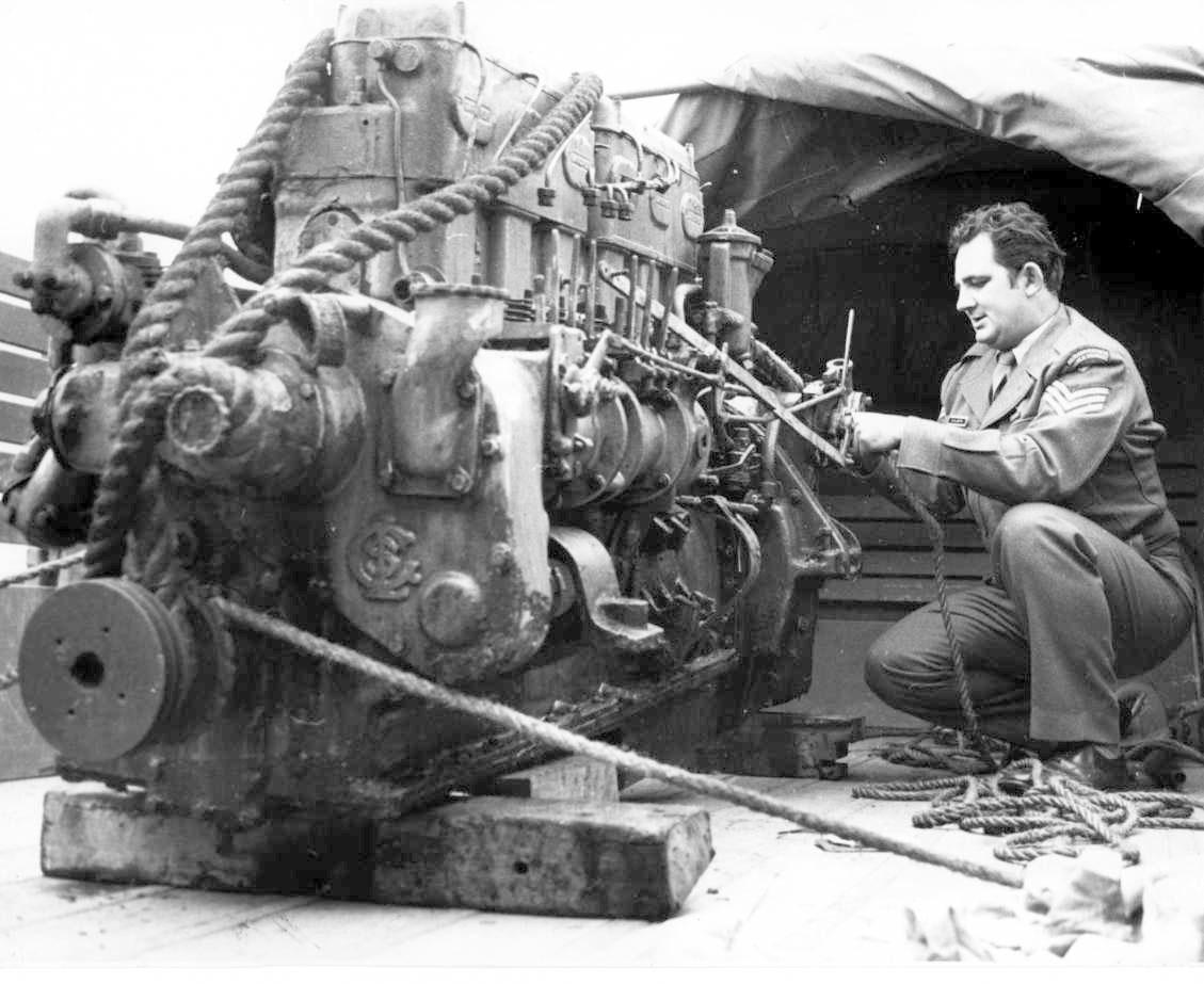 This image shows a close up of the engine after its removal in May 1972.