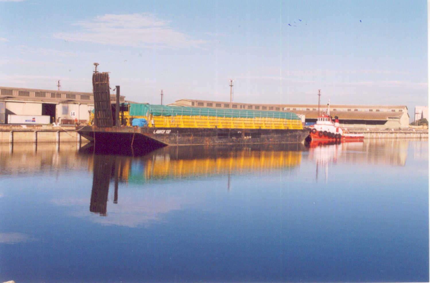 With barge at Port Adelaide