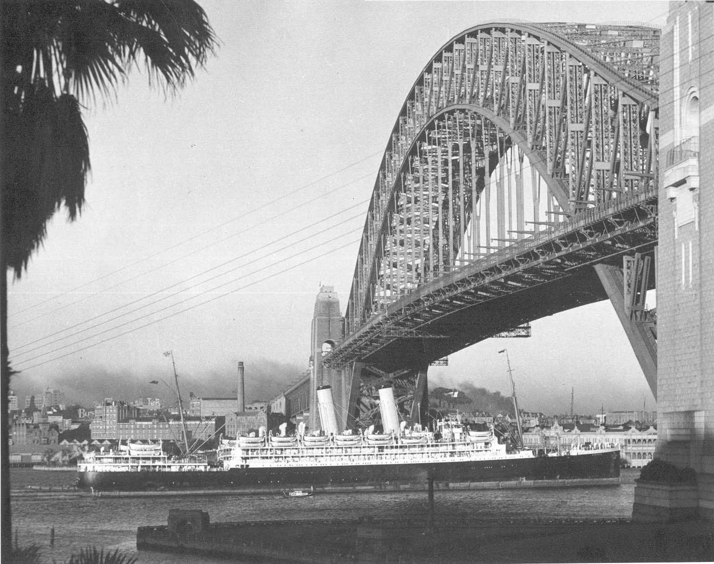 Passing under Sydney Harbour Bridge.