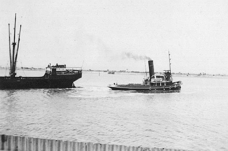 This image shows vessel towing "Corio".