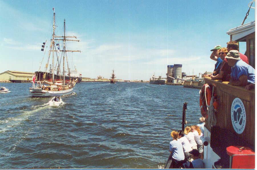 Underway on Port River following the Endeavour during her Port River visit.