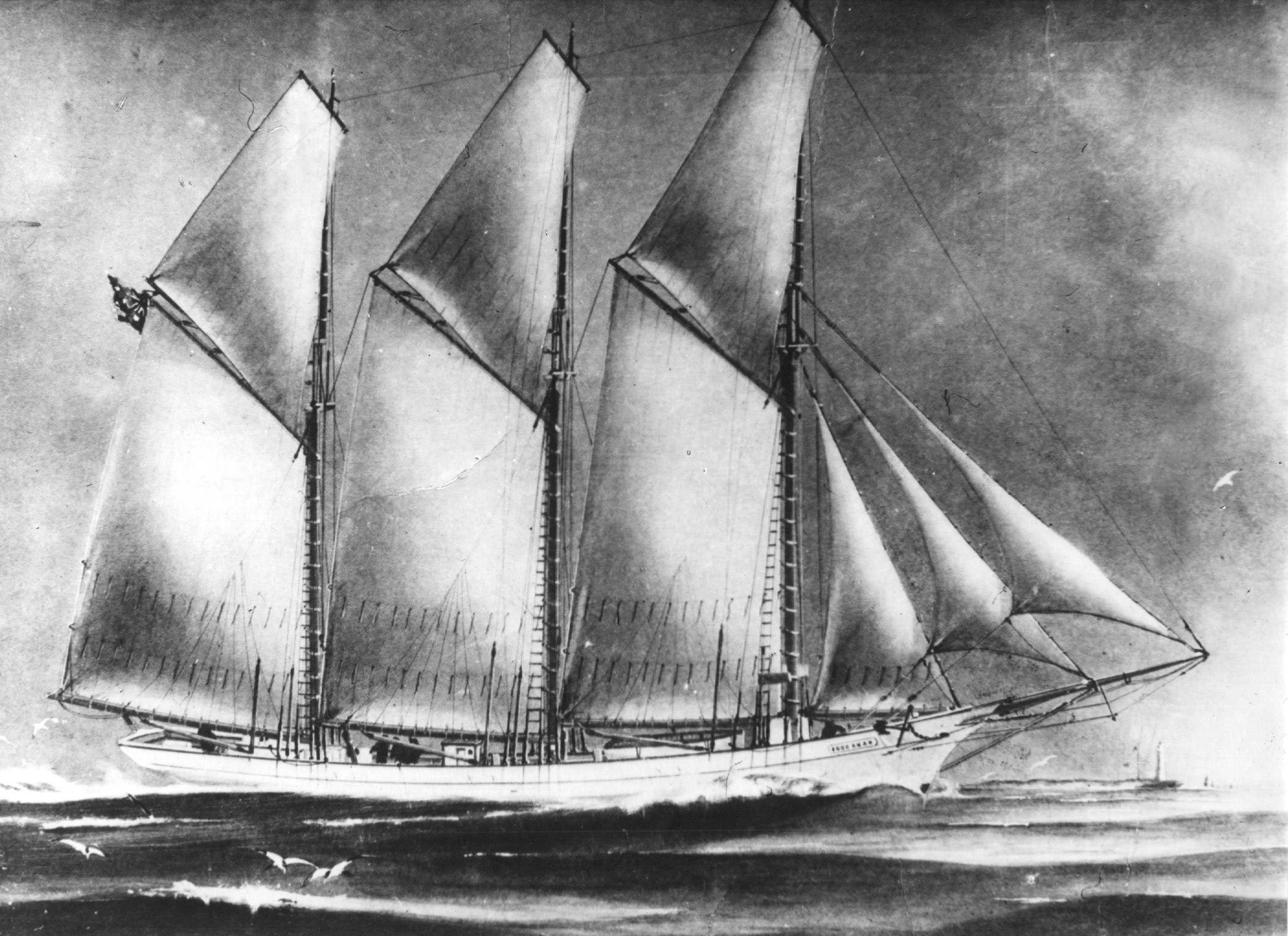 Ronald Parsons' book "Ketches of South Australia" describes "Rooganah" as a Schooner built in 1909 by John Wilson in Port Cygnet, Tasmania.  Official number 124540.  In the 1920's the vessel was acquired from owners H Jones & Co of Hobart by G Loveder of 