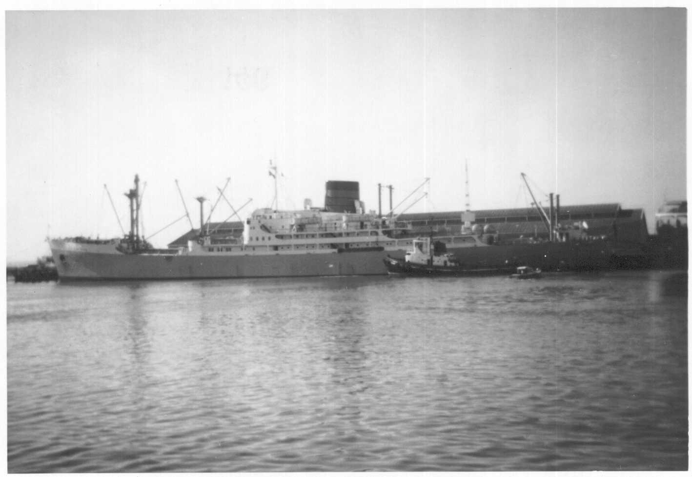 Refrigerated Cargo vessel "Port launceston", built in 1957 by Harland & Wolff Ltd - Belfast.
Tonnage:  8957 gross, 5006 net
Official Number:  187546
Dimensions:  length 490'6", breadth 66'0", draught 28'8.75"
Port Of Registry:  London
Flag:  British