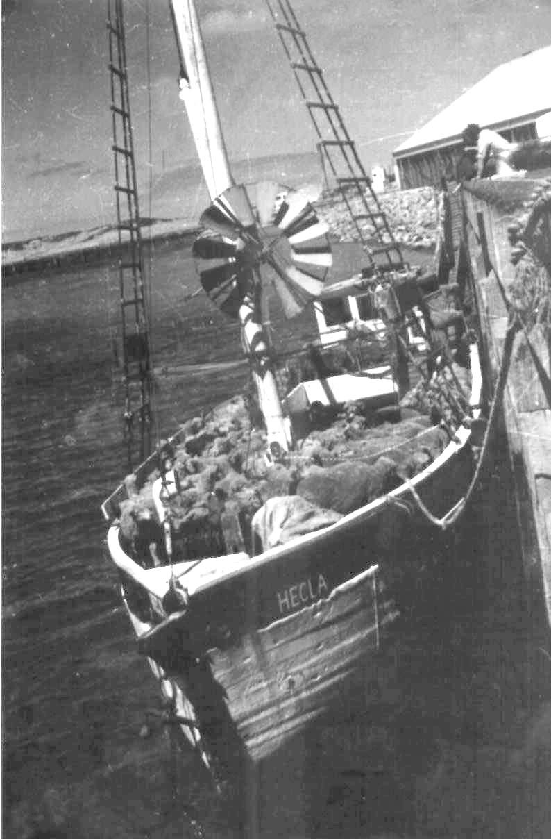 HECLA "Ketches of South Australia" By R Parsons describes "Hecla" as a 2 masted ketch of 22 tons built in 1903 by T Beauchamop of Birkenhead, SA. Official number 117421. An auxilliary engine was fitted in 1915, and the vessel was registered for the first time