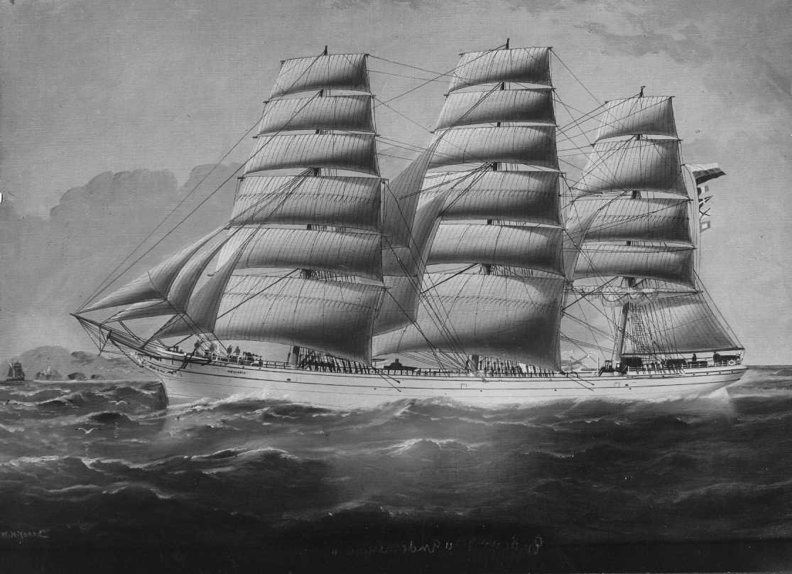 1876 ship under sail.