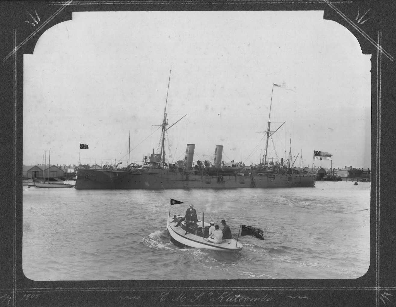 "H.M.S Katoomba", a 2nd (Pearl) class cruiser built  in 1889.