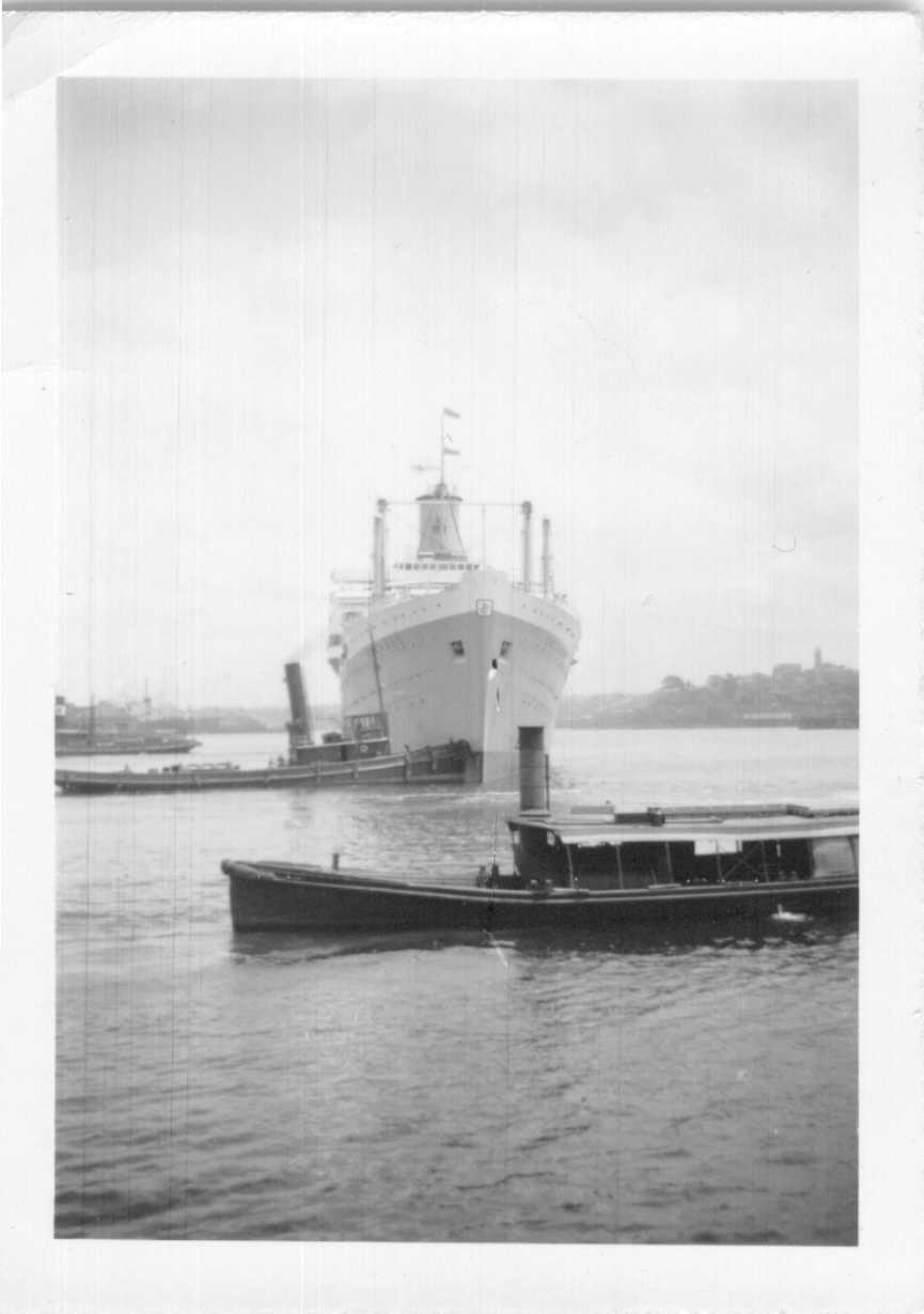 Passenger Liner "Orcades", built by Vickers Armstrongs Ltd., Barrow-In-Furness, England.  Launched on 14 October 1947 by Lady Morshead and completed in November 1948.  Her inaugural voyage was from London - Sydney on 14 December 1948.
Base Port:  Initial