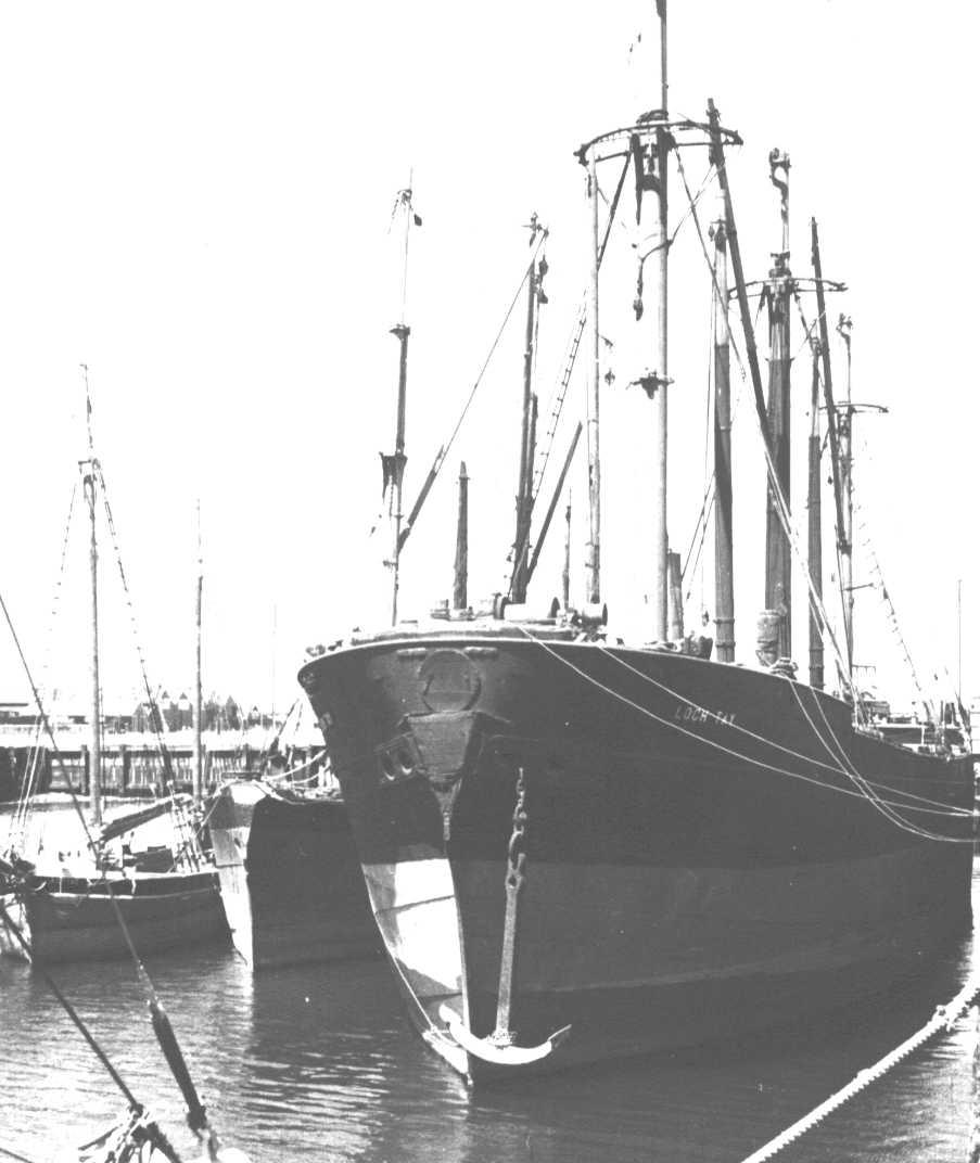 "Loch Tay" a fully rigged 3 masted iron ship, later barque.  Built in 1869 at Galsgow by Barclay, Curle & co for Glasgow Sgipping (Loch Line).  She was the last surviving ship of the Loch Line and was purchased by Huddart parker Ltd in November 1909 for 3