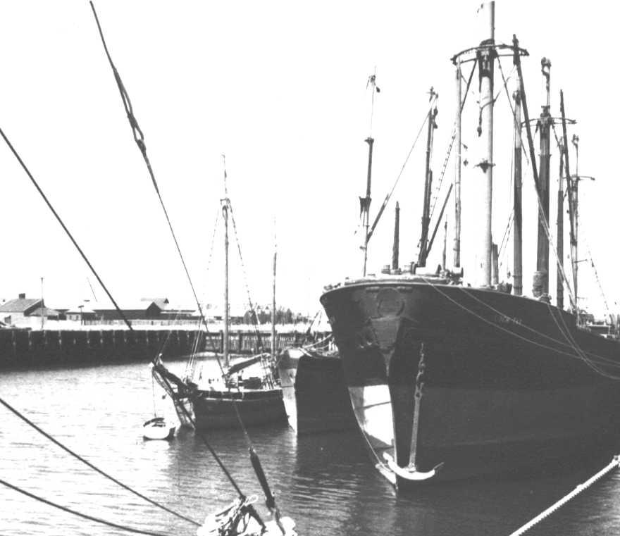 "Loch Tay" a fully rigged 3 masted iron ship, later barque.  Built in 1869 at Galsgow by Barclay, Curle & co for Glasgow Sgipping (Loch Line).  She was the last surviving ship of the Loch Line and was purchased by Huddart parker Ltd in November 1909 for 3