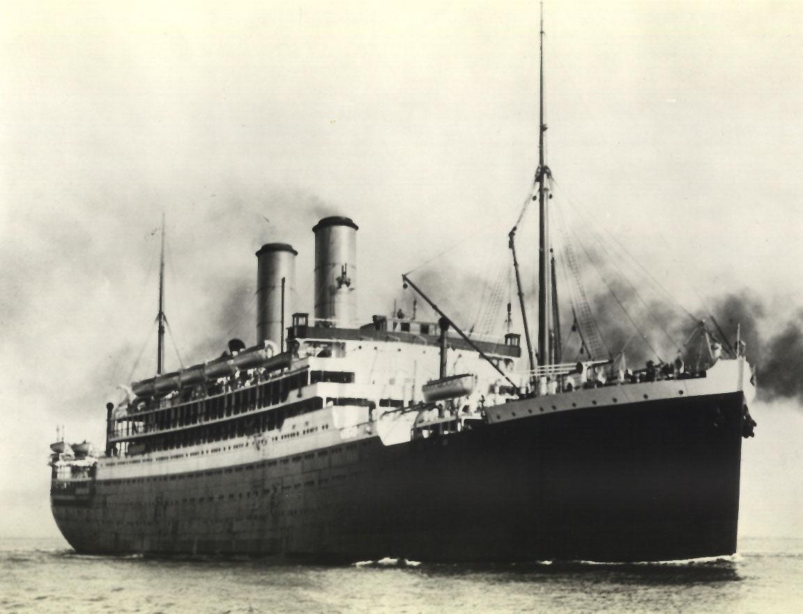 Passenger vessel "Orama", launched on 20-5-1924 by Miss Cook, and completed in October 1924.  Built by Vickers-Armstrong Ltd, Barrow-In-Furness, England.  Owned by Orient Line, she took her inaugural voyage on 15 November 1924 from London - Brisbane.  Ves