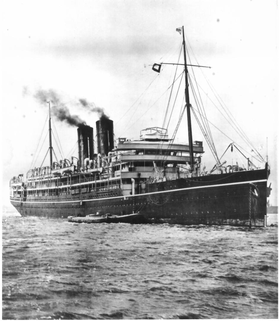 Passenger vessel "Morea", built in 1908 by Barclay & Curle & Co Ltd - Glasgow.  This vessel was launched on 15 August 1908 and completed in November 1908.  She took her inaugural voyage on 4 December 1908 from London to Sydney.  Owned by P & O Steam Navig