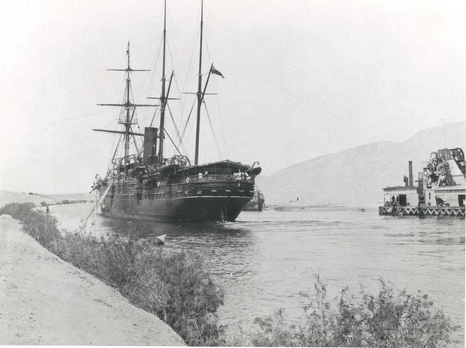 Iron Screw Steamer "Peshawur", built in 1871 by Caird & Co - Greenock.  Owned by P & O Steam Navigation Co until 1899 when she was sold for further trading.
Tonnage:  3748 gross, 2158 net
Official Number:  65641
Dimensions:  length 378')' ,breadth 42'7