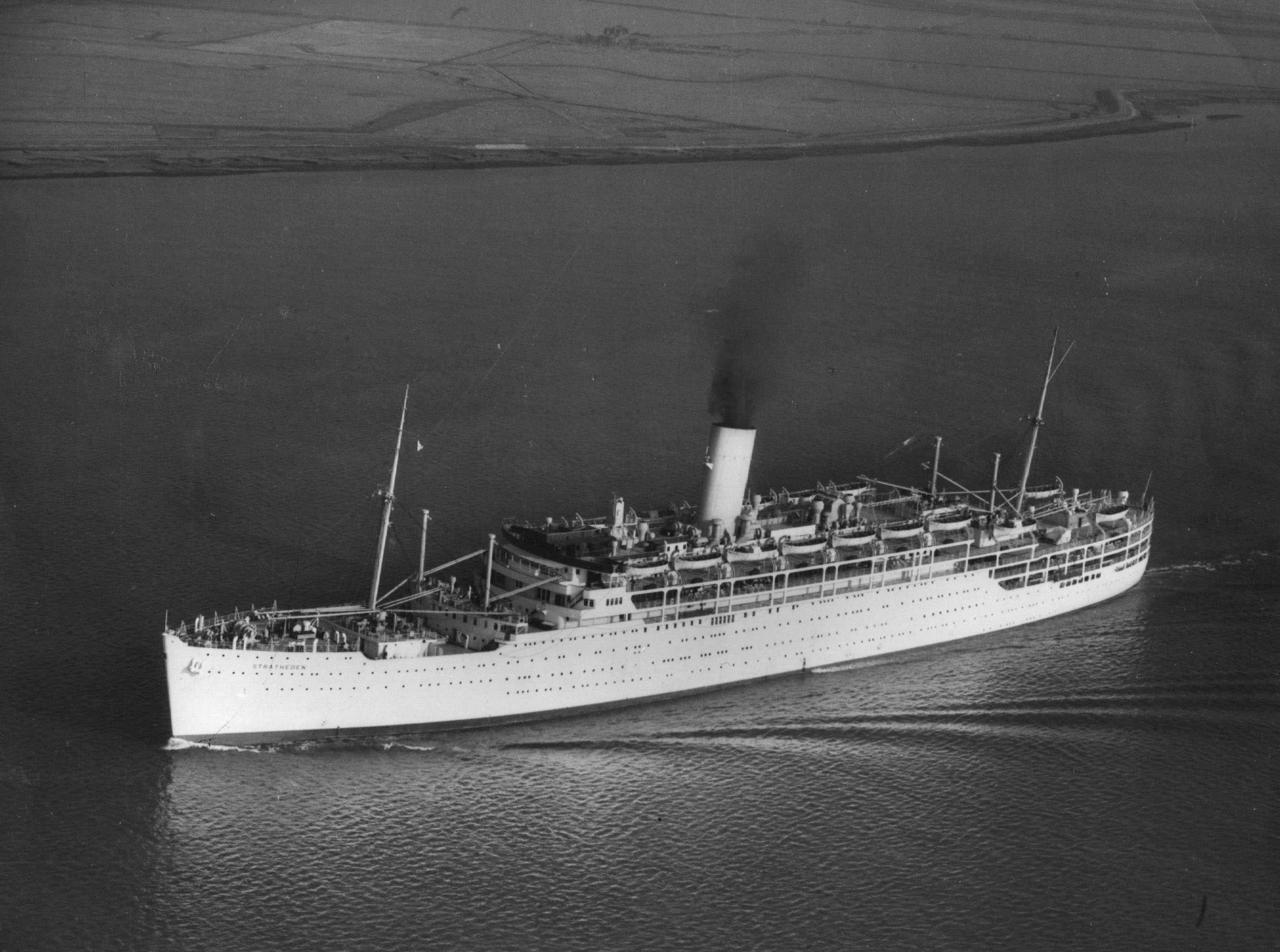 Built by Vickers Armstrong, Barrow -In-Furness, England in 1937.  First owned by P&O untl 1964 when bought by John Latsis.  "Stratheden had her maiden voyage on 24 December 1937 and operated the route between UK and Australia via the Suez Canal.  In 1939 