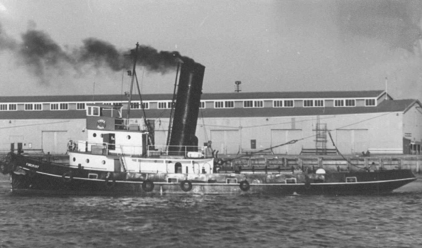 Tug "Foremost", a stell single screw steamship, built in 1926 by A hall & Co Ltd - Aberdeen.  Owned by Huddart, Parker & Co Ltd and registered in Melbourne until 1958 when acquired by Ritch & Smith Ltd and registered in Port Adelaide.  She was sold to bre