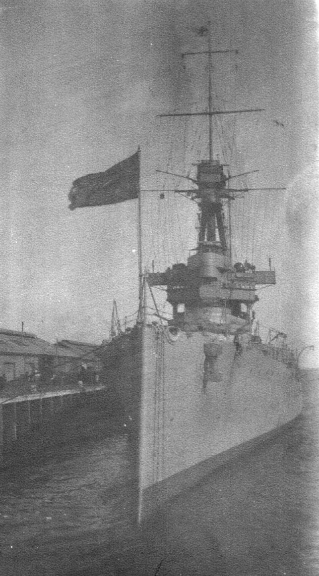 One of three Indefatigable Class Battlecruisers, H..M.A.S.  "Australia" was built in 1913 at Clydebank by John Brown & Co.  (sister ship to Indefatigable and New Zealand) She was the first flagship of the R.A.N. and 5took part in the war in the Pacific du