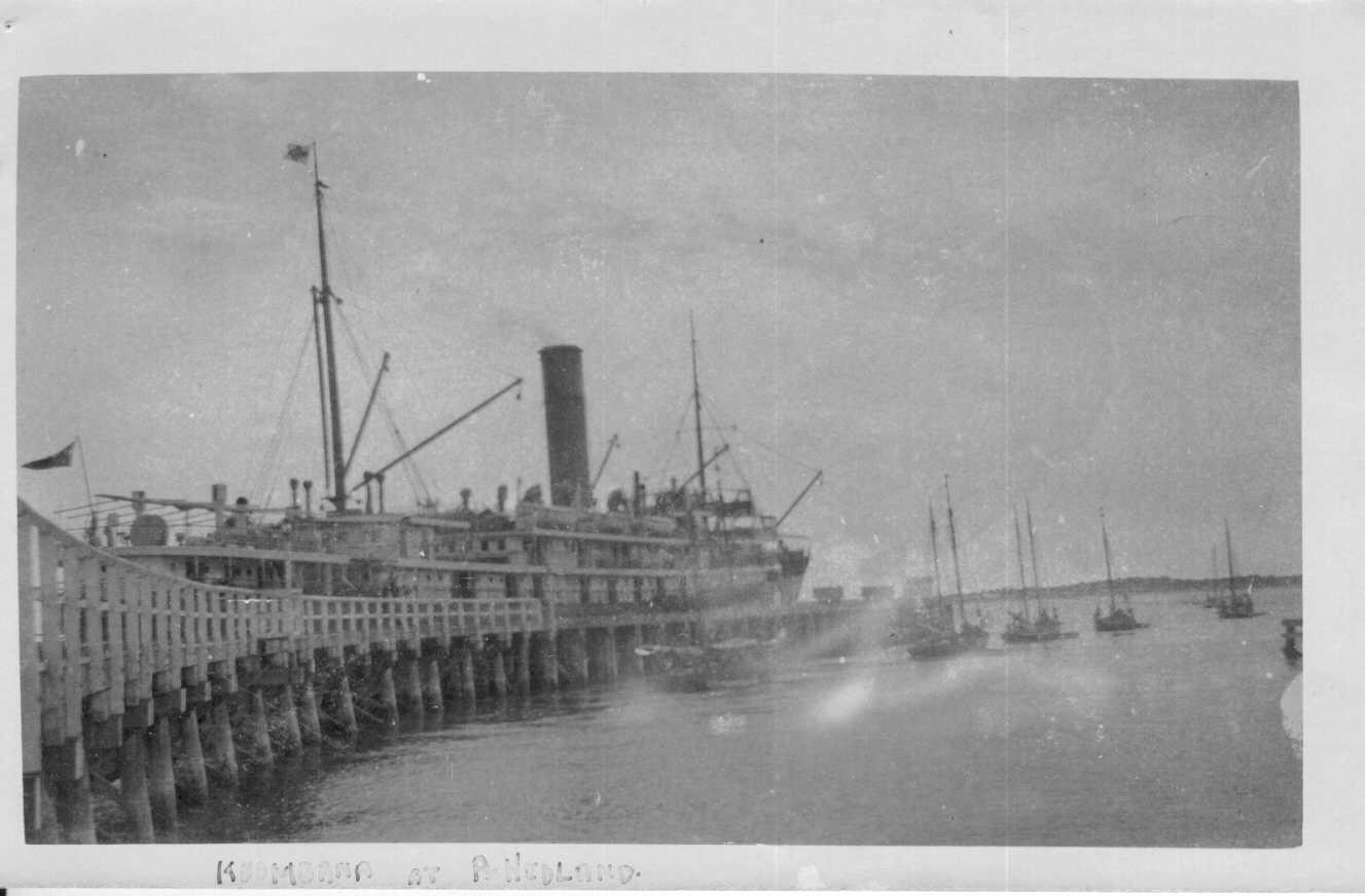 Passenger Cargo vessel "Koombana", built in 1908 by A Stephen & Sons Ltd - Glasgow, owned by the Adelaide Steamship Company from 1909 - 1912, where she worked the WA trade.  She disappeared during a storm near Port Hedland in 1912.

Tonnage:  3668 gross