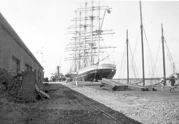 Built in 1921. Moored at Port Adelaide. A stern view.