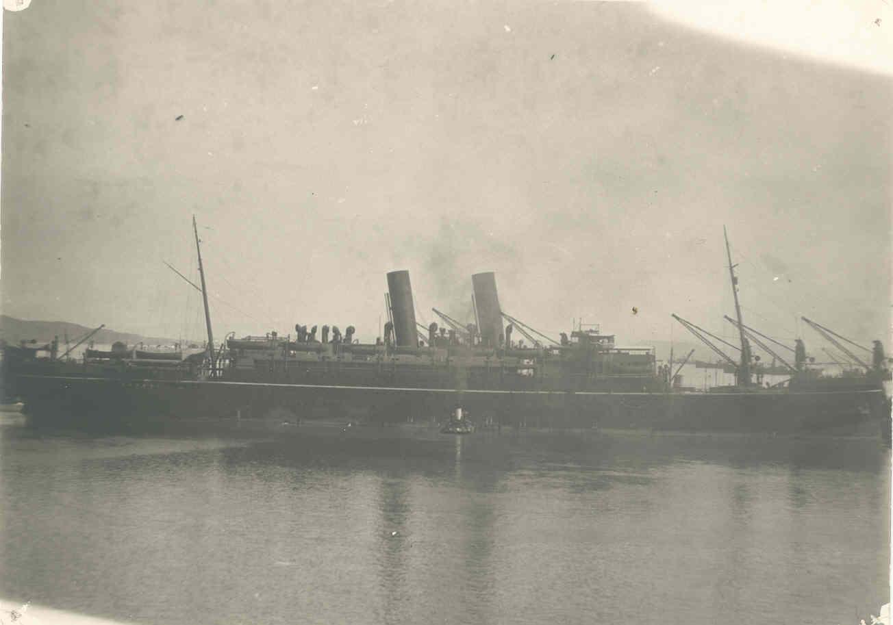 KAISAR-I-HIND Passenger vessel "S.S. Kaisar-I-Hind", built in 1914. This vessel has a passenger capacity of 315 first class, 233 second class with a crew of 367,powered by a quadruple expansion engine, this vessel had a speed of 17 knots. She created a new record for