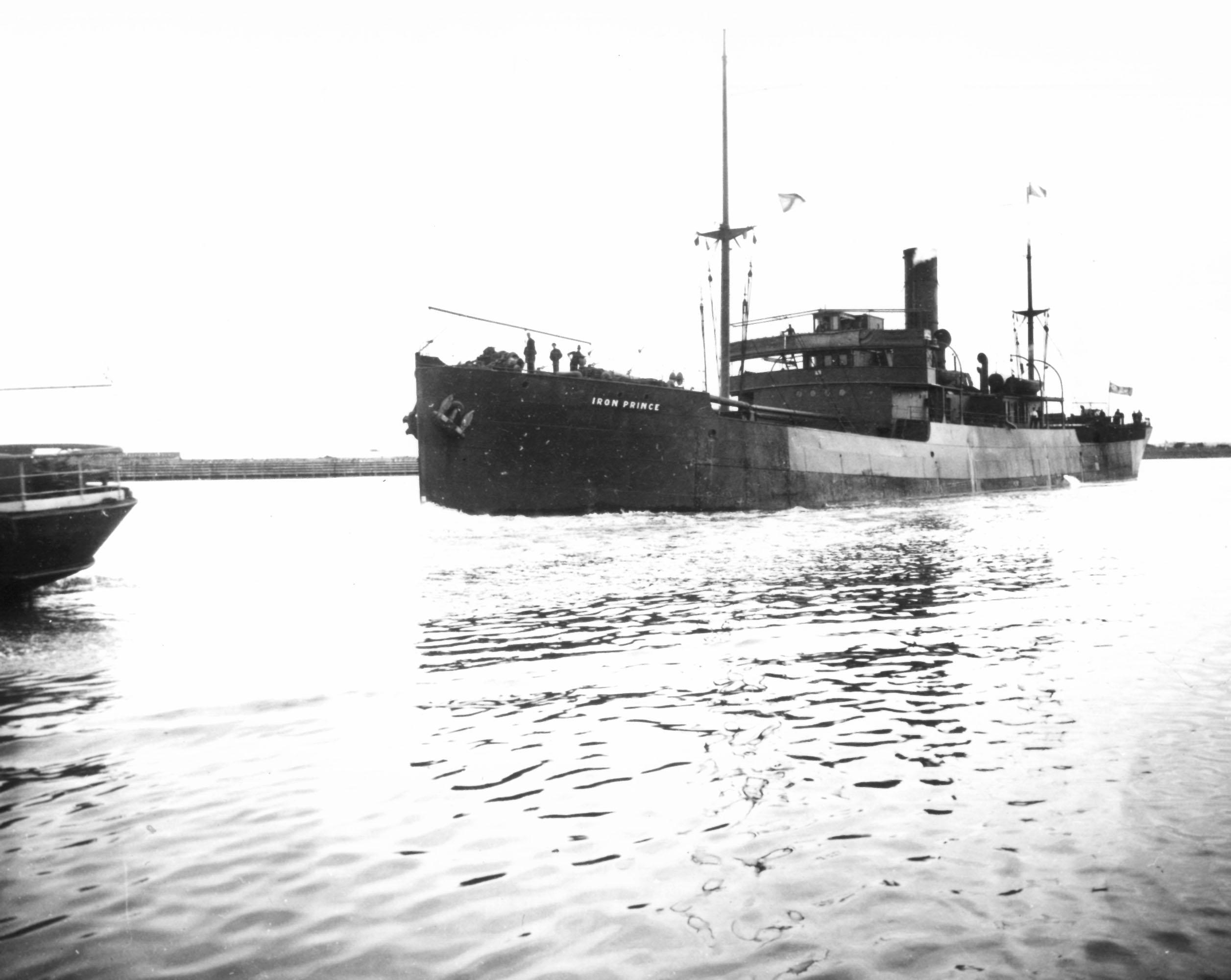 "Iron Prince", ex 'Bright Wings', ex 'Aughinish'.  Built in 1909 by Russell & Co - Port Glasgow.  Purchased by BHP Co Ltd in Oct 1918.  Shipwrecked in 1923.  3116 gross ton, 1992 net ton.
Official Number:  125786
Dimensions:  length 331'5", breadth 49'0