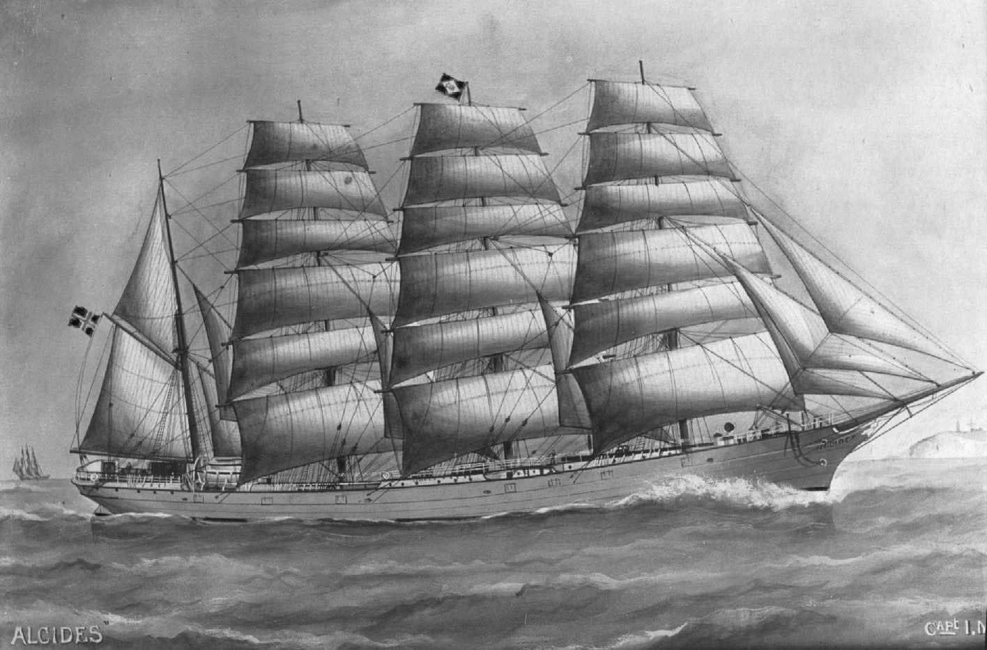 Barque at sea, 1914.