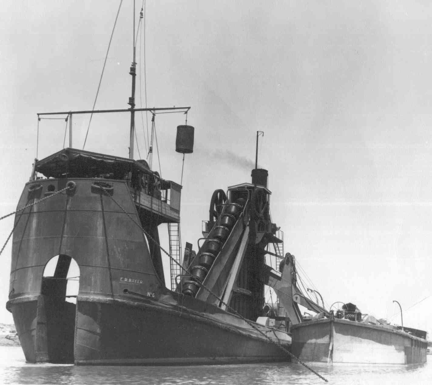 E.R.BAYER Dredger, "ER Bayer", shown in this photo in operation.