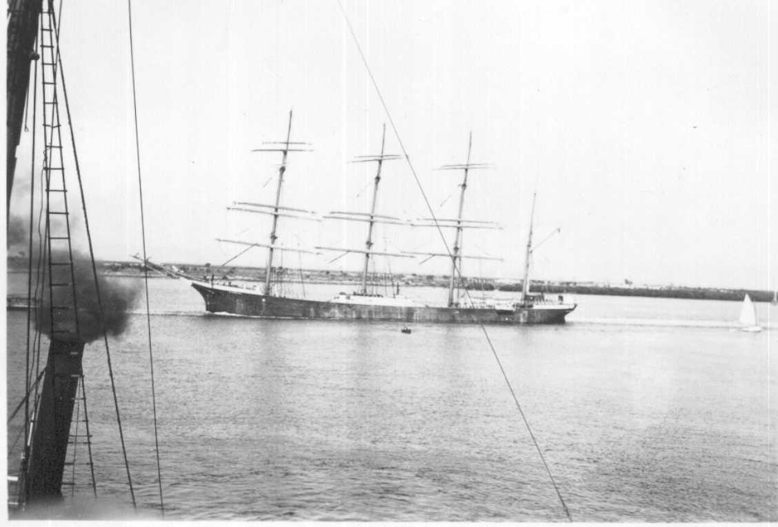 Barque under tow