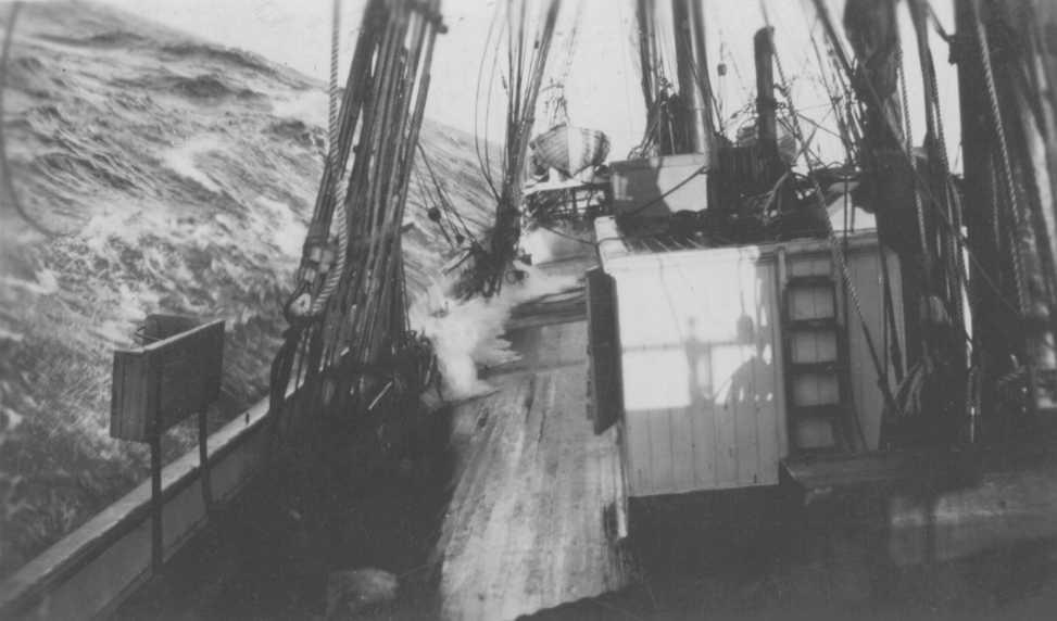 Off west coast New Zealand, May 1920.