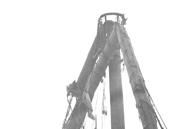 Showing head of foremast & bent foreyard, 21/4/1932.