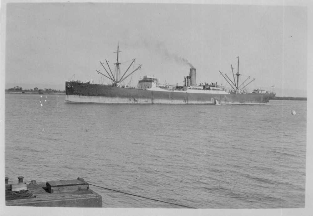 Freighter entering port