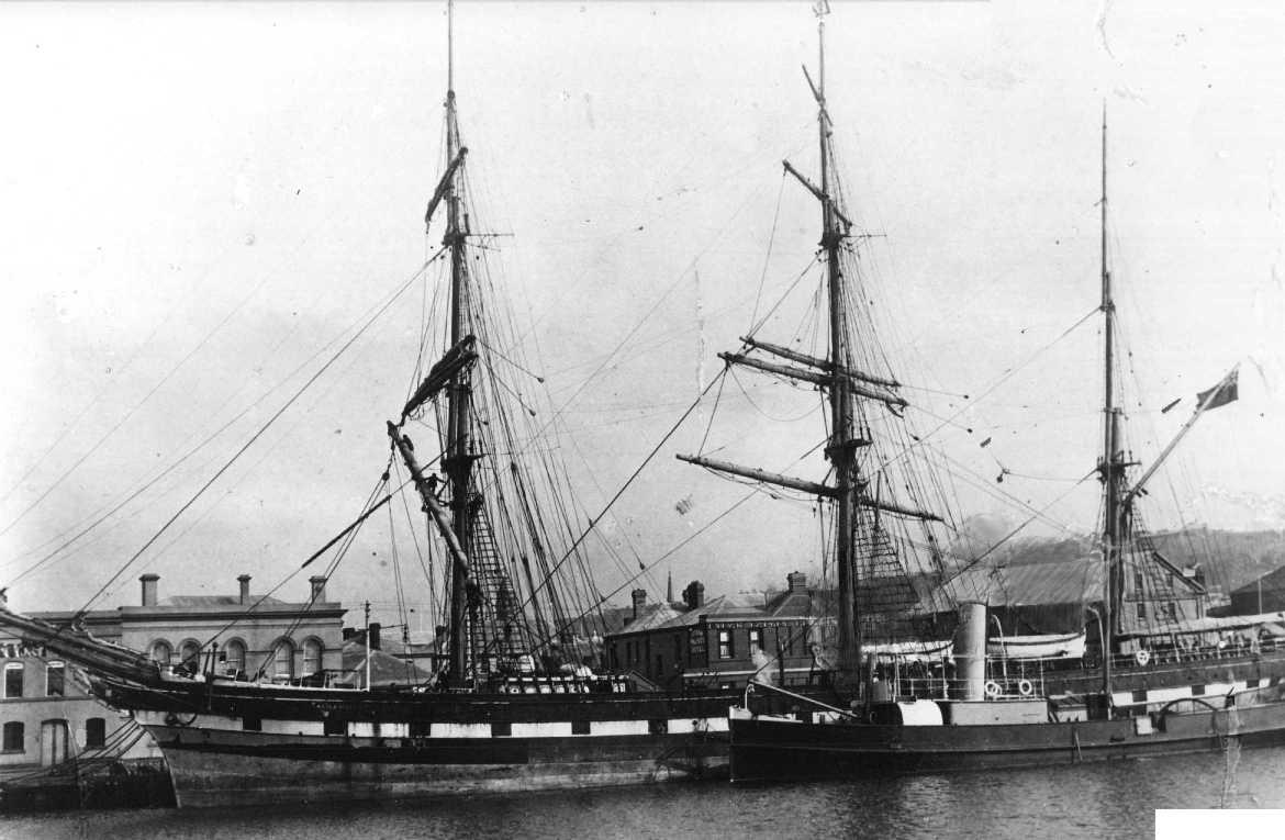 1875 barque. Berthed at Tasmania.